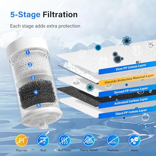 FL-2 5-Stage Fluoride Purification Elements, Replacement for Berlkey® PF-2® Fluoride Filters, Berlkey® and Purewell Gravity Filtration System,Natural filter material (White, 4 Pack, K Series) (2 Count)