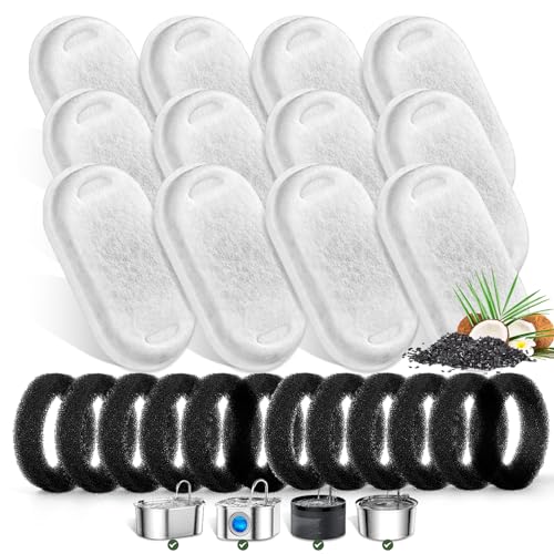 Cat Water Fountain Filters for Stainless Steel 67oz (24 Count)