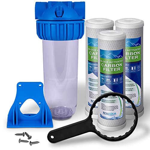 10 Inches Transparent Standard Whole House Water Filter System with Presser Relief Valve