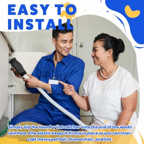 8 Pcs Lint Traps for Washing Machine Hose with 8 Pcs Tie Strap Nylon Mesh (8 Count)