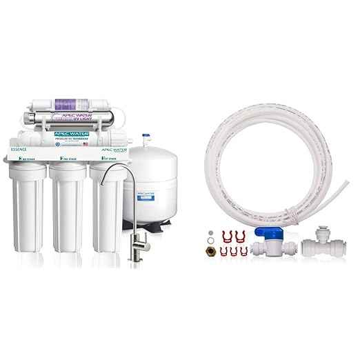 ROES-PHUV75 Essence Series Top Tier Alkaline Mineral and Ultra-Violet UV Sterilizer 75 GPD 7-Stage Ultra Safe Reverse Osmosis Drinking Water Filter System and Ice Maker Installation Kit