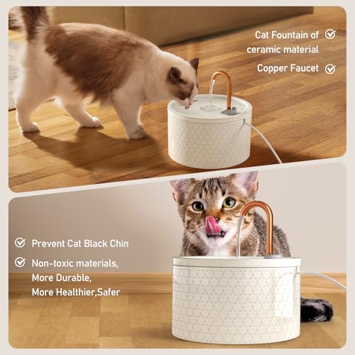 Ceramic Cat Water Fountain (71 Fl Oz)
