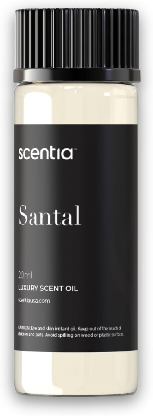 Santal Diffuser Oil – Premium 20ml Santal-Inspired Blend – Sandalwood, Amber, Musk, Cedar, Cardamom – Luxury Fragrance Oil for Ultrasonic & Waterless Diffusers – Made in USA