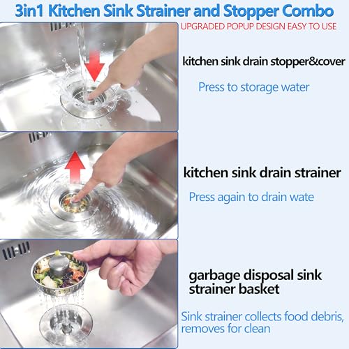 Kitchen Sink Drain Strainer for 3