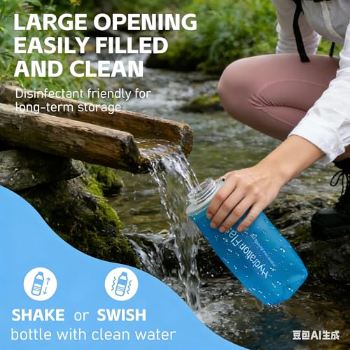 Collapsible Water Bottle with Filter for Hiking Travel