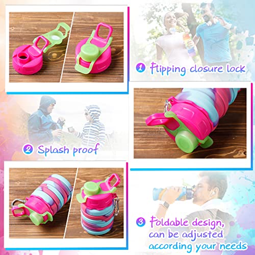 8 Pcs Collapsible Water Bottles 16 oz Foldable Travel Bottles Bulk (8 Count)