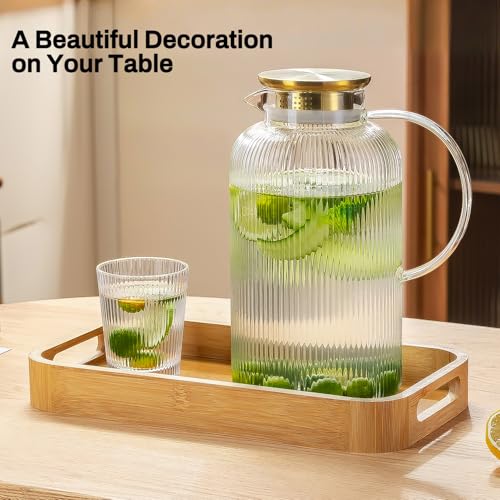 Glass Pitcher with Lid