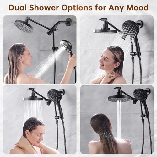 Rain Shower Head with Handheld Spray Built