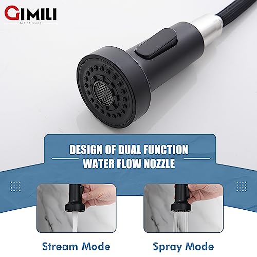 Kitchen Faucet with Pull Down Sprayer Nickel and Black