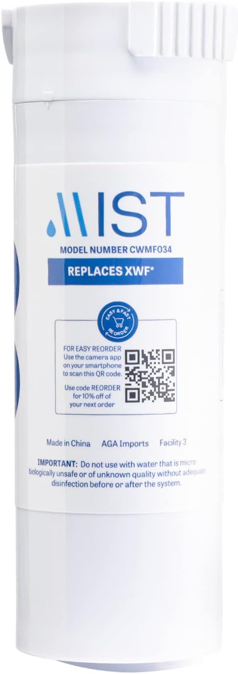 XWF Water Filter Replacement (Not XWFE), Compatible with GE XWF Models: GWE19JSLSS, WR17X30702, GBE21, GDE21, GDE25, GFE24, 2 Pack- Mist