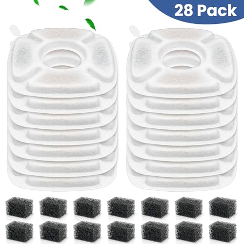 28 Pcs Cat Pet Water Fountain Filters (28 Count)