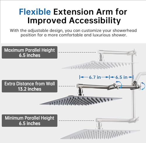 All Metal 10 Inches Rainfall Shower Head with Handheld Combo