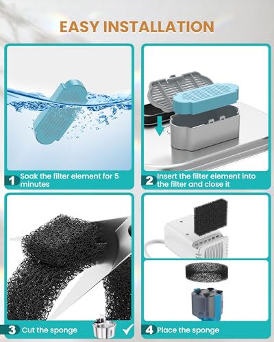 Official Tomxcute Cat Water Fountain Replacement Filters (6 Count)