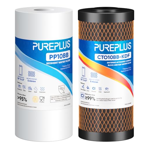 5 Micron 4.5" x 10" Whole House Water Filter Combo Kit with Sediment