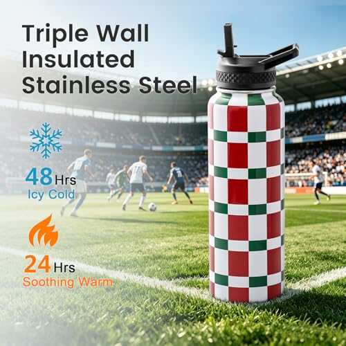 40 oz Insulated Water Bottle with Straw