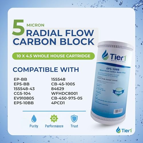 5 Micron 4.5" × 10" Carbon Block Water Filter (3 Count)