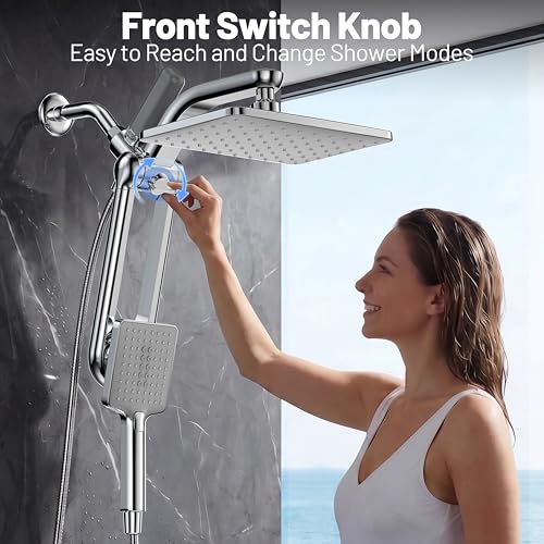 Dual Filtered Rainfall Handheld Showerhead Spray Combo with 7 Modes