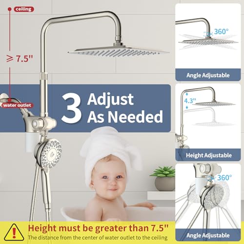 Magnetic Filtered Dual Shower Head with Handheld Spray Combo