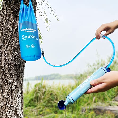 6L Gravity Fed Water Bag for Sawyer Survival Water Filter Straw