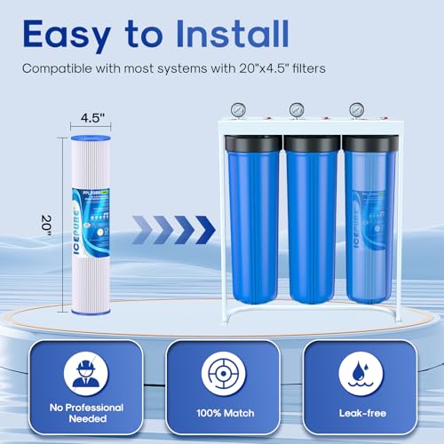 20" x 4.5" Whole House Pleated Sediment Filter for Well Water