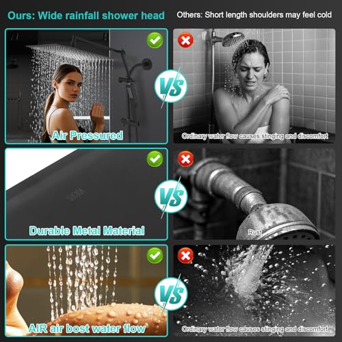 All Metal 10 Inch Rain Shower Head with Handheld Spray Combo