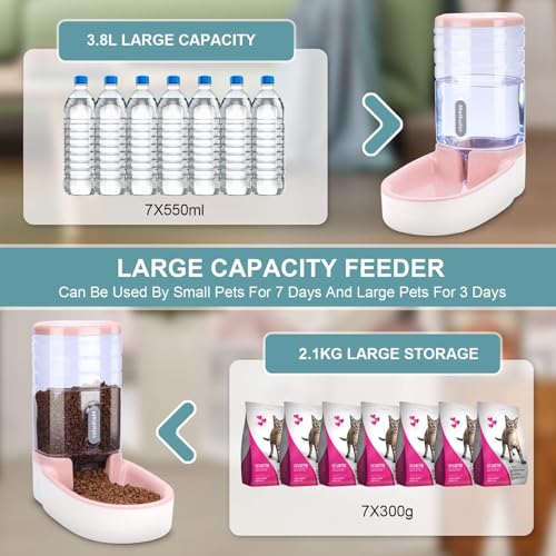 Automatic Dog Cat Feeder and Water Dispenser Set