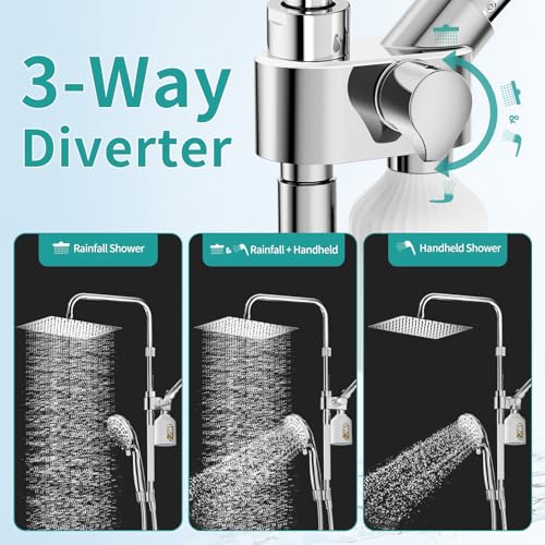 Chrome Filtered Rainfall Shower Head with Handheld