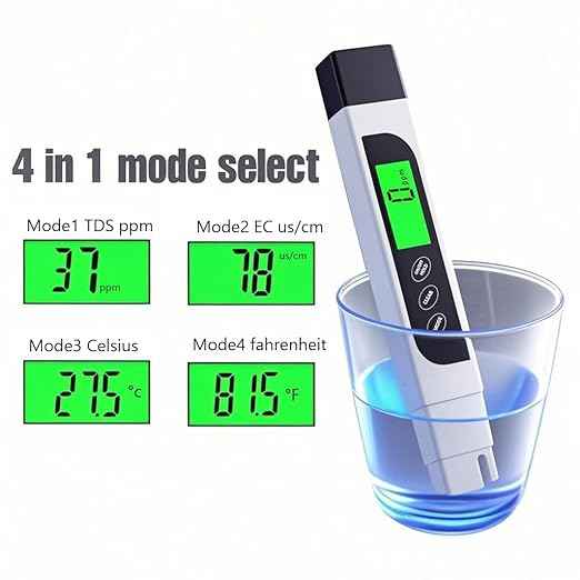 TDS Meter Digital Water Tester, Accurate and Reliable, Professional TDS, Temperature and EC Meter with Carrying Case, 0-9999ppm, Ideal ppm Meter for Drinking Water, RO/DI System, Aquariums