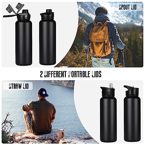 40 oz Insulated Water Bottle with Straw