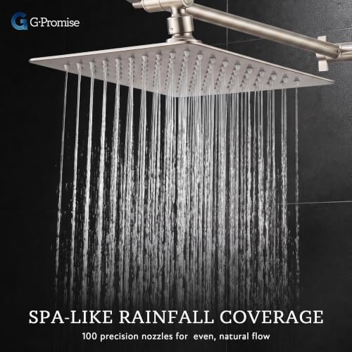 All Metal 8" Rain Shower Head with Handheld for Bathroom Upgrade