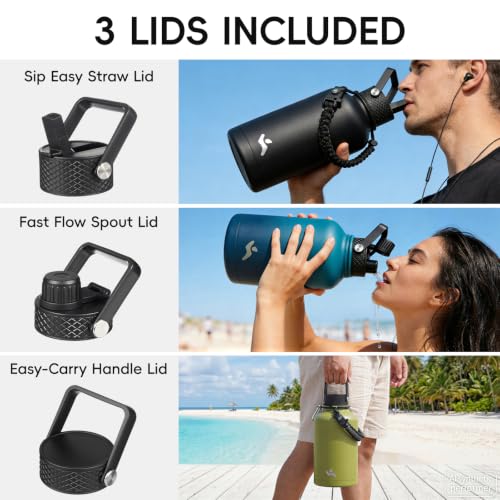 50 oz Insulated Stainless Steel Water Bottle Jug with Handle
