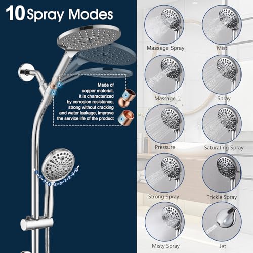High Pressure Shower Head with Handheld Shower