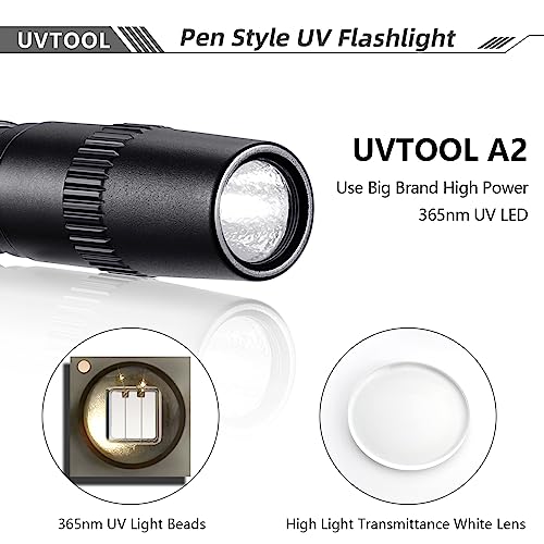 A2D Pen Blacklight 365nm UV Flashlight with Pen High Power Output
