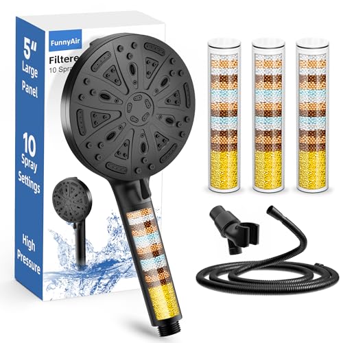 Black Filtered Shower Head Handheld (3 Count)