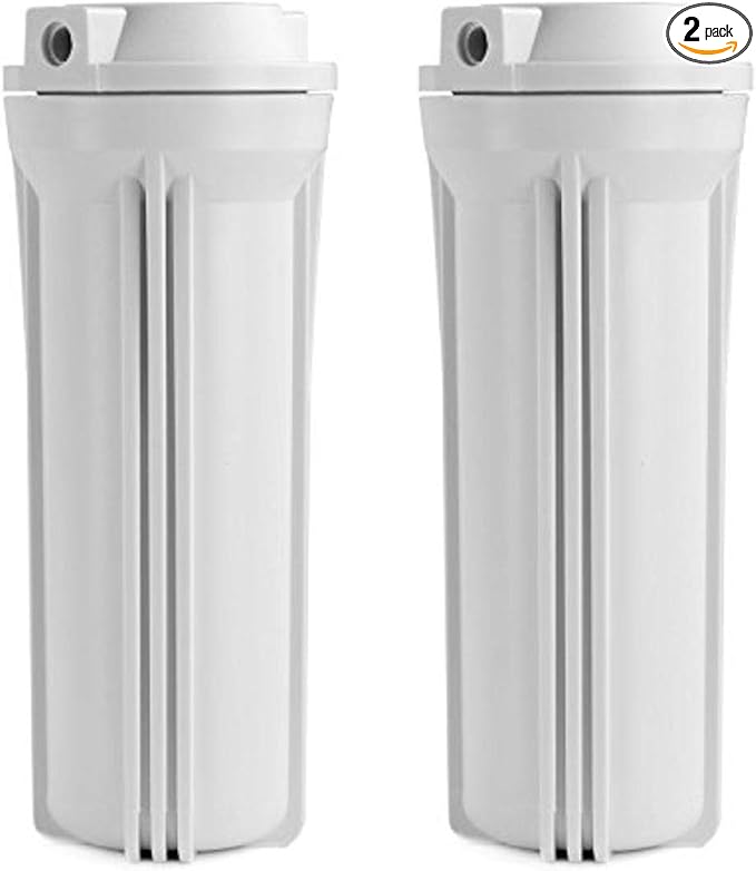 iSpring HW12X2 Water Filter Housings for Reverse Osmosis Systems, 10" Inch, 2-Pack, White (Not a Replacement Part for RCC7 Series Models Sold Before March 2020)