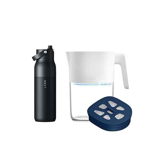 Hydrated Cheer Gift Set - LARQ Pitcher PureVis 1.9L, Self-Cleaning UV Water Filter Pitcher for Tap and Drinking Water + Swig Top 34oz, Insulated Water Bottle with Built-in Silicone Handle