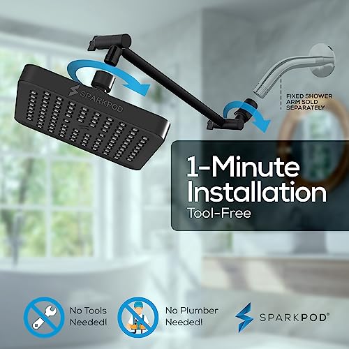 6" Square Rain Shower Head with 11" Shower Arm