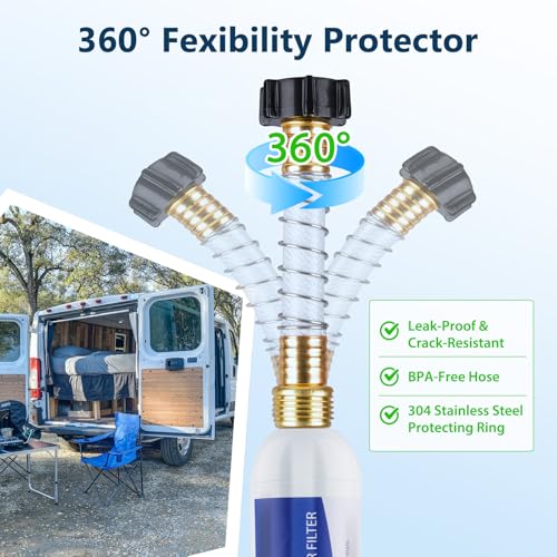 Camping Essentials with Flexible Hose Protector and 90 Degree Garden Hose Elbow (3 Count)