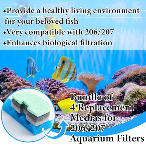 20 Pcs Aquarium Filters Replacement Filter Media Kits Compatible with Fluval 206 (20 Count)