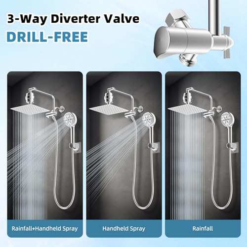 10" Metal Filtered Shower Head with 10