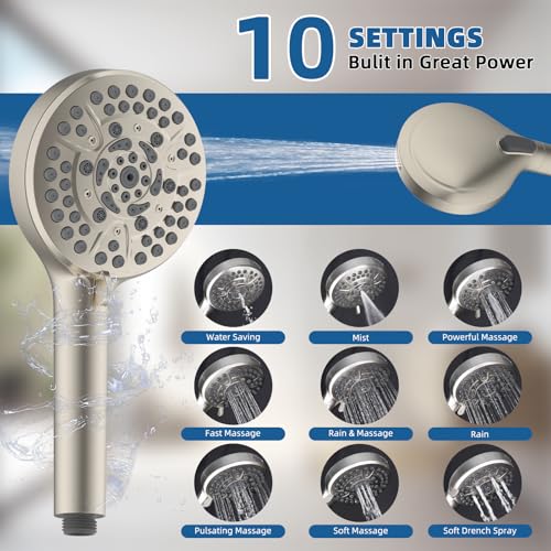 12" Metal Rainfall Shower Head with 10