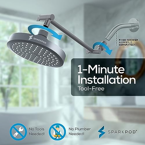 6" Round Rain Shower Head with 11" Shower Arm