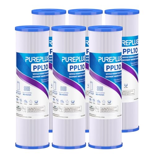 50 Micron Whole House Pleated Sediment Filter for Well Water (6 Count)