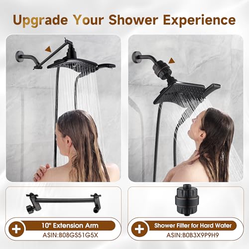 High Pressure Dual Shower Head Combo with Rainfall & Handheld