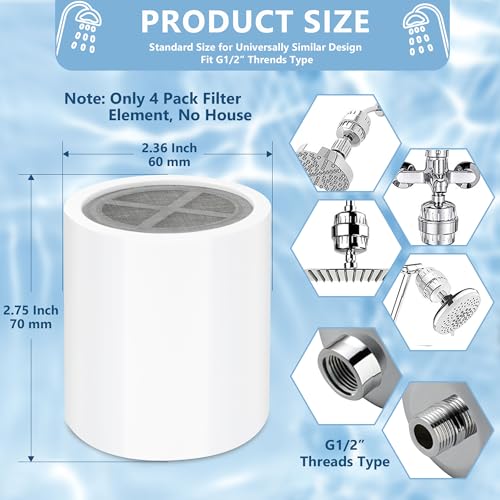 4 Pack 20 Stage Shower Head Filter (4 Count)