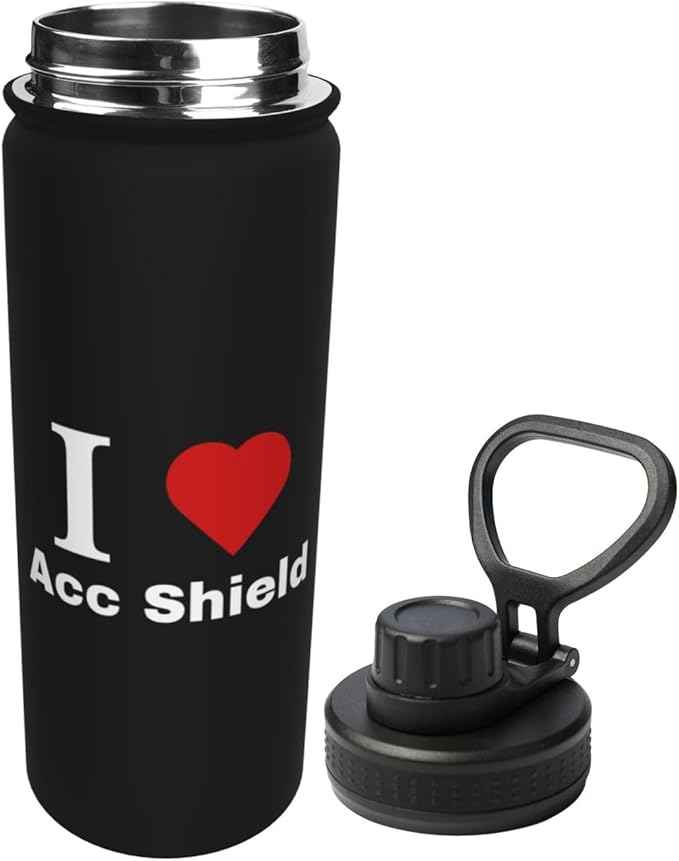 I love Acc Shield Water Bottle 18OZ Stainless Steel Insulated Water Bottles With Spout Lid Sports Keep Cold and Hot Water Bottle For Biking Hiking