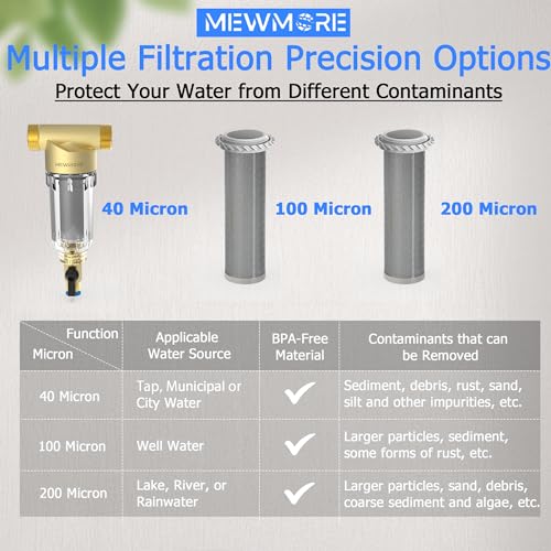 WHC40 Whole House Spin Down Sediment Filter with 1"MNPT & 3