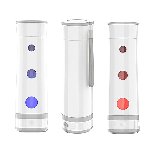 Portable Hydrogen Water Bottle Generator, 350ml USB Charge Hydrogen Water Maker, Rich Water Ionizer Machine for Fitness, Daily Drinking (White)