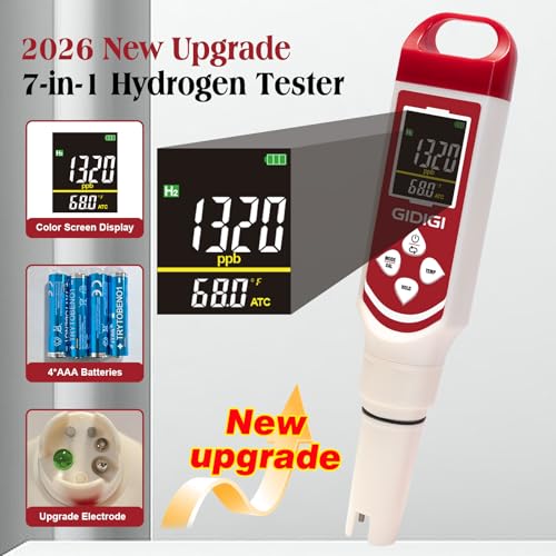 7-in-1 Pool pH Salt Tester H2/ORP/pH/TDS/EC/Saltwater Quality Meter