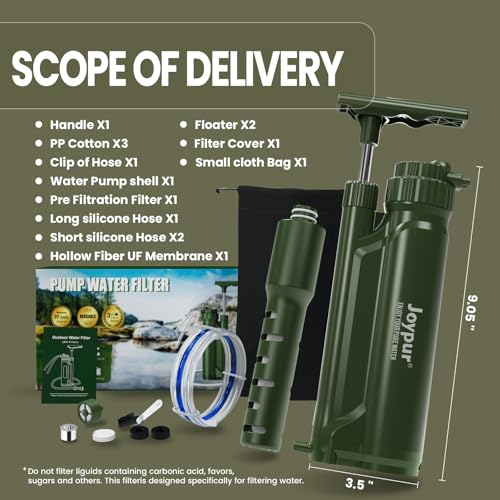 Portable 3 Stage Water Purifier Survival Pump with 0.01 Micron Ultrafiltration Membrane Water Purification System